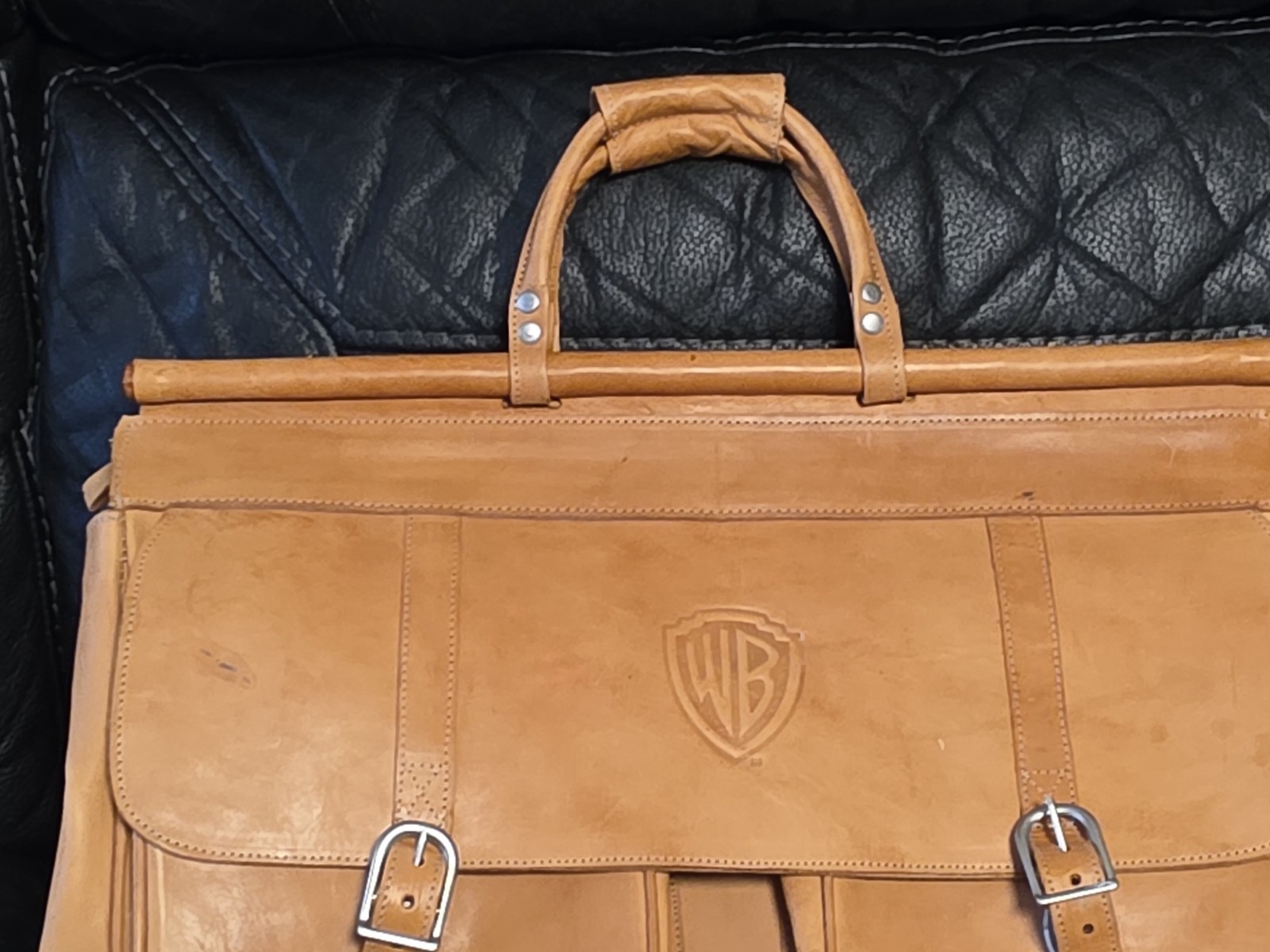 Vintage Warner Bros Leather Garment Duffel Bag Lederens Paraguay Travel
