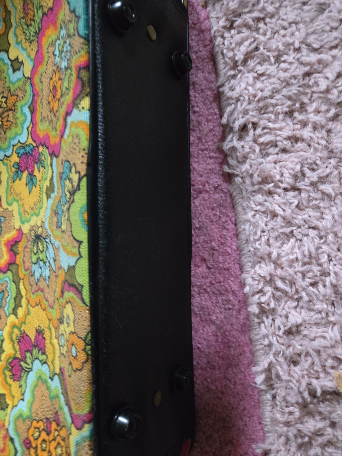 Vintage Retro Small Travel Suitcase Funky Flowers 1970