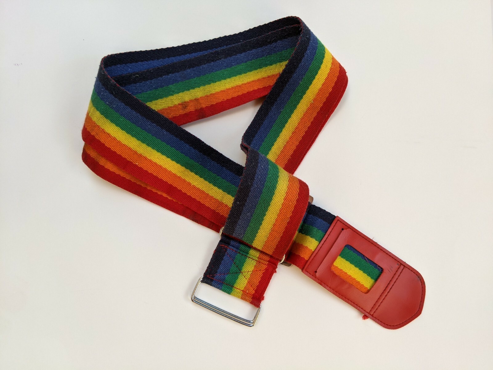 Vtg Rainbow Luggage Strap Webbing Belt Adjustable Peter’s Bag Cor to 72″ ID Slot