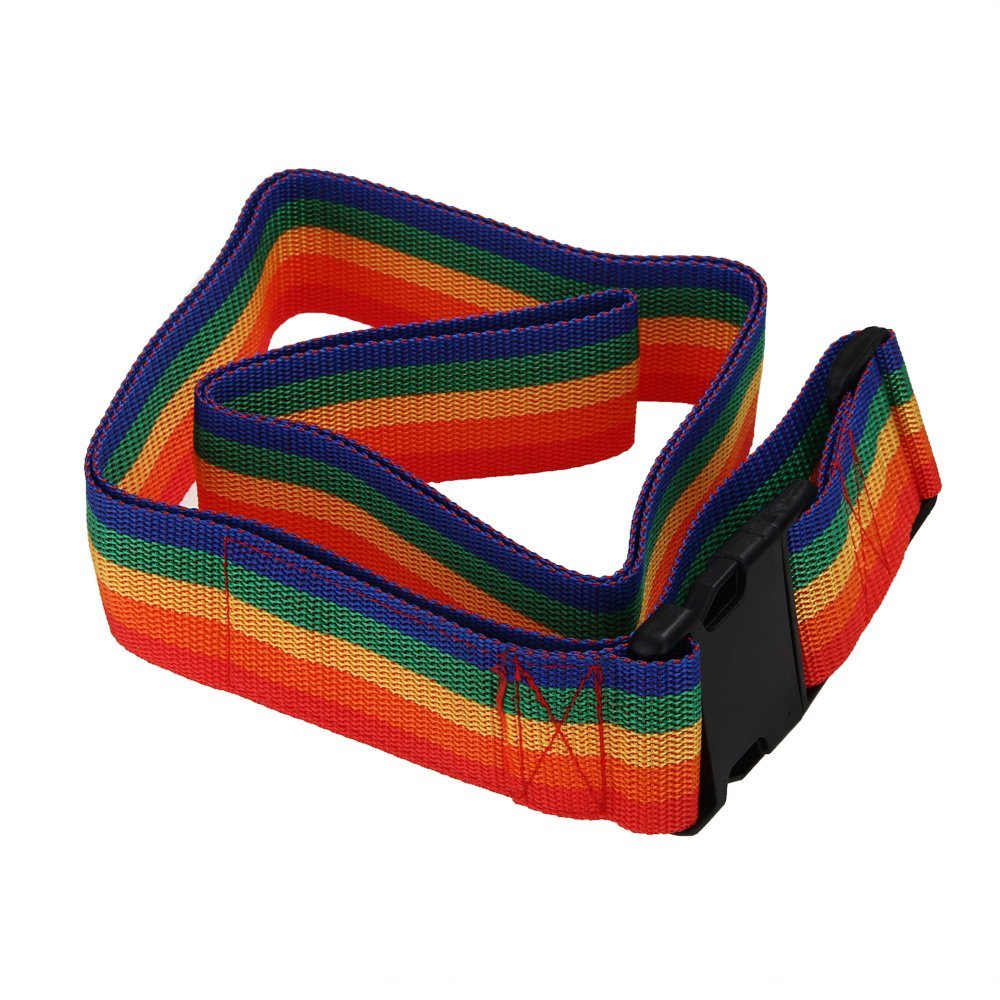 Checkout Travel Luggage Suitcase Strap Baggage Backpack Belt Rainbow Mardi Gras