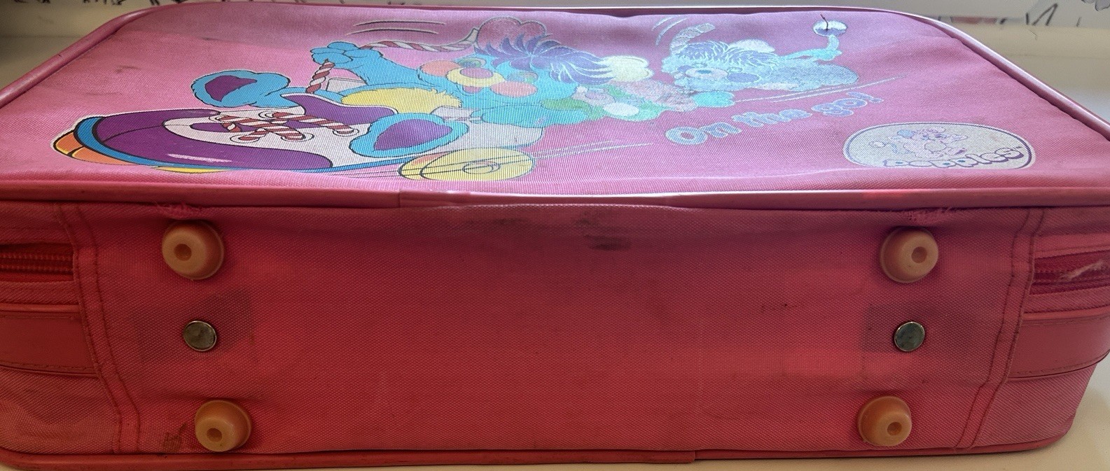 Popples On The Go Suitcase 1986 Vintage Pink Travel Bag Good Zipper