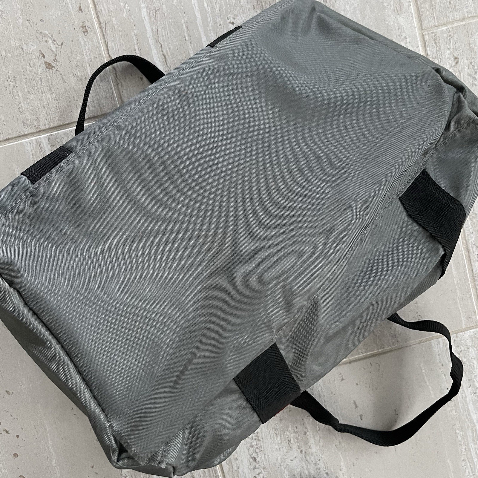 Vintage 80s Sasson Paris New York Gray Nylon Travel Small Duffel Bag Carry On
