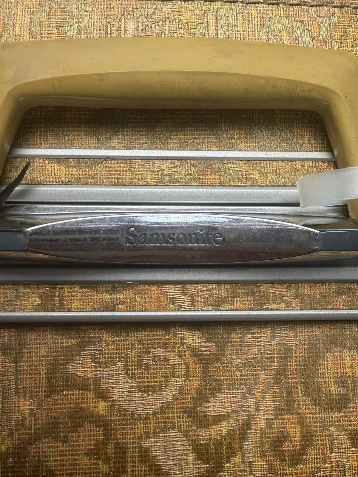 Samsonite Fashionaire Vintage Hard Suitcase Yellow Brown 1970s Locking