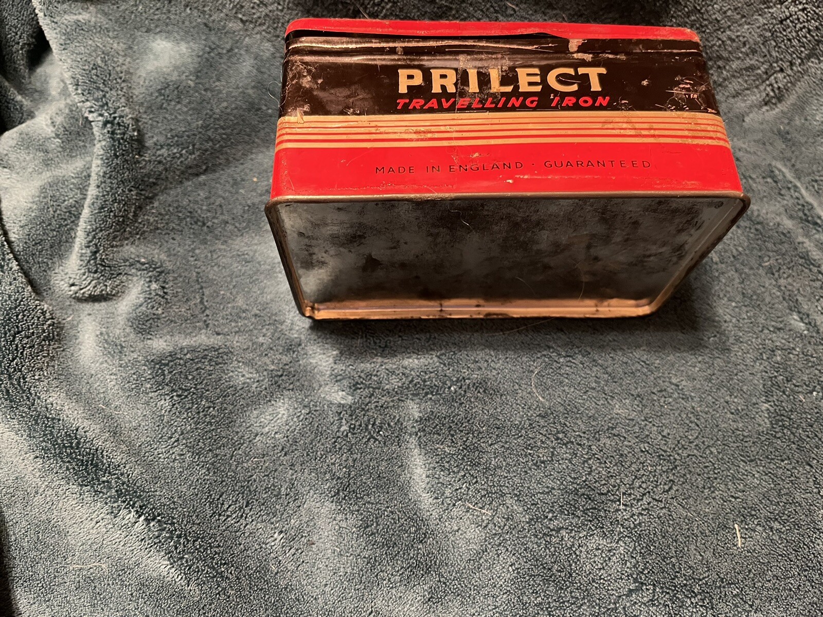 Vintage Prilect Traveling Iron & Metal Carry Case