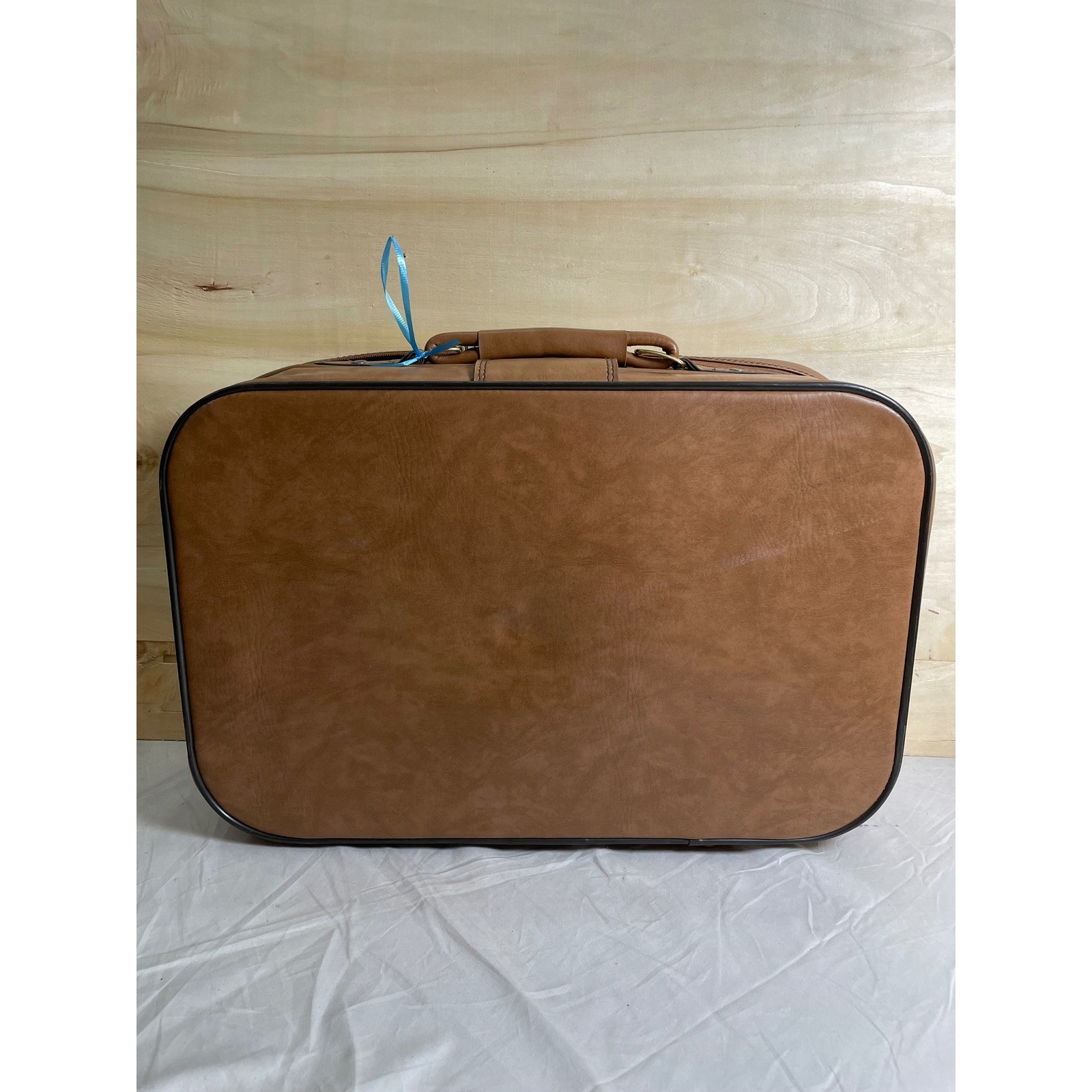 Vintage Paladin Brown Faux Leather Suitcase Travel Bag Luggage with Handle