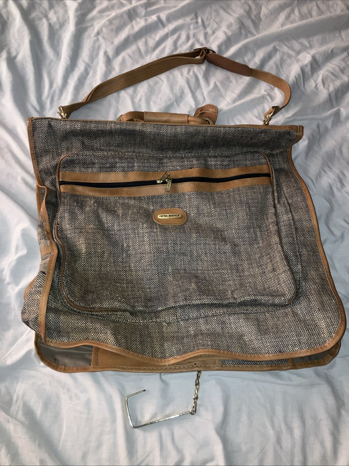 vintage Saks Fifth Ave Tweed Travel Garment Bag