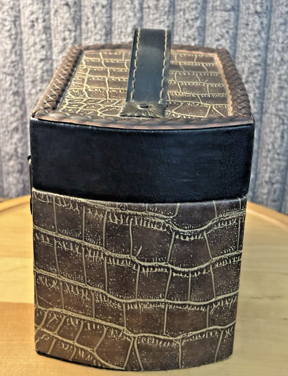 Cosmetic Travel Case Croc Textured Covering