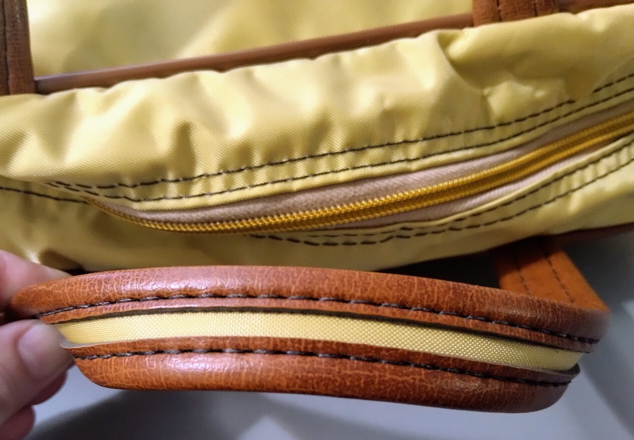 Vintage Airway Carry-on Travel Bag Double Handle Brown Tan Zipper Closure
