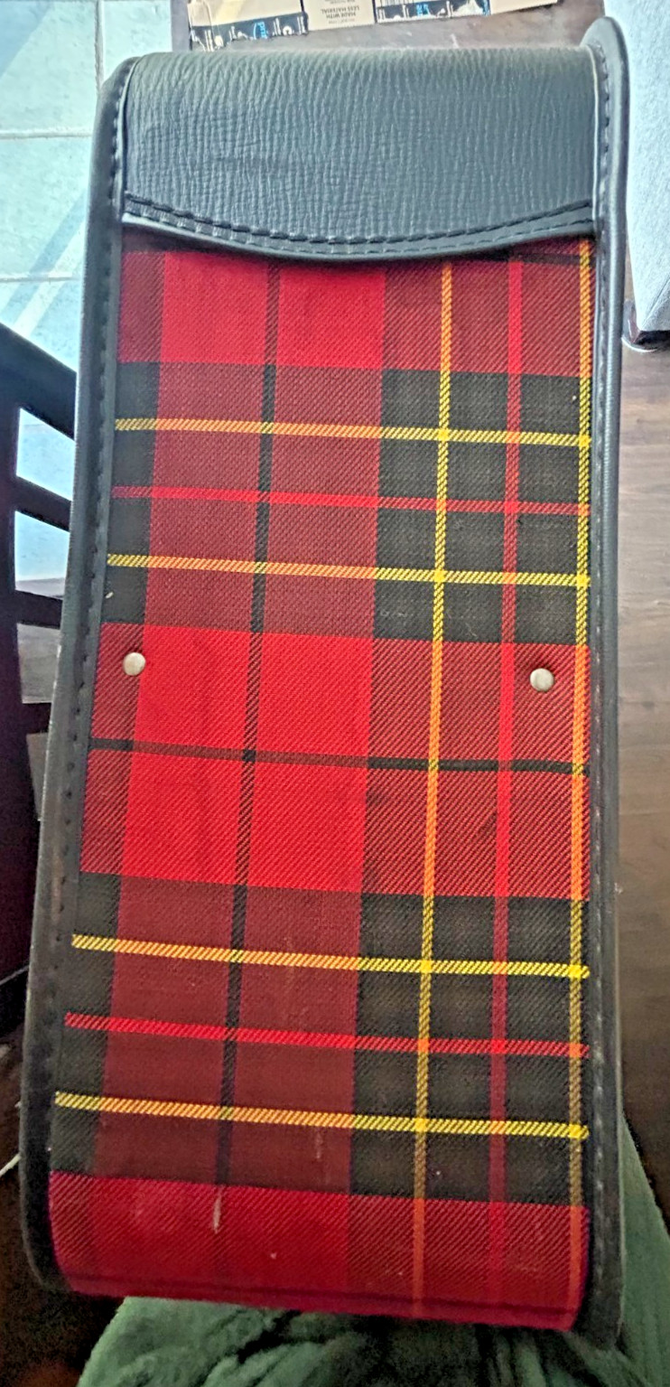 Grasshopper Suitcase Red Black Yellow Tartan Plaid Zip Luggage 23″ x 17.5″x 5″