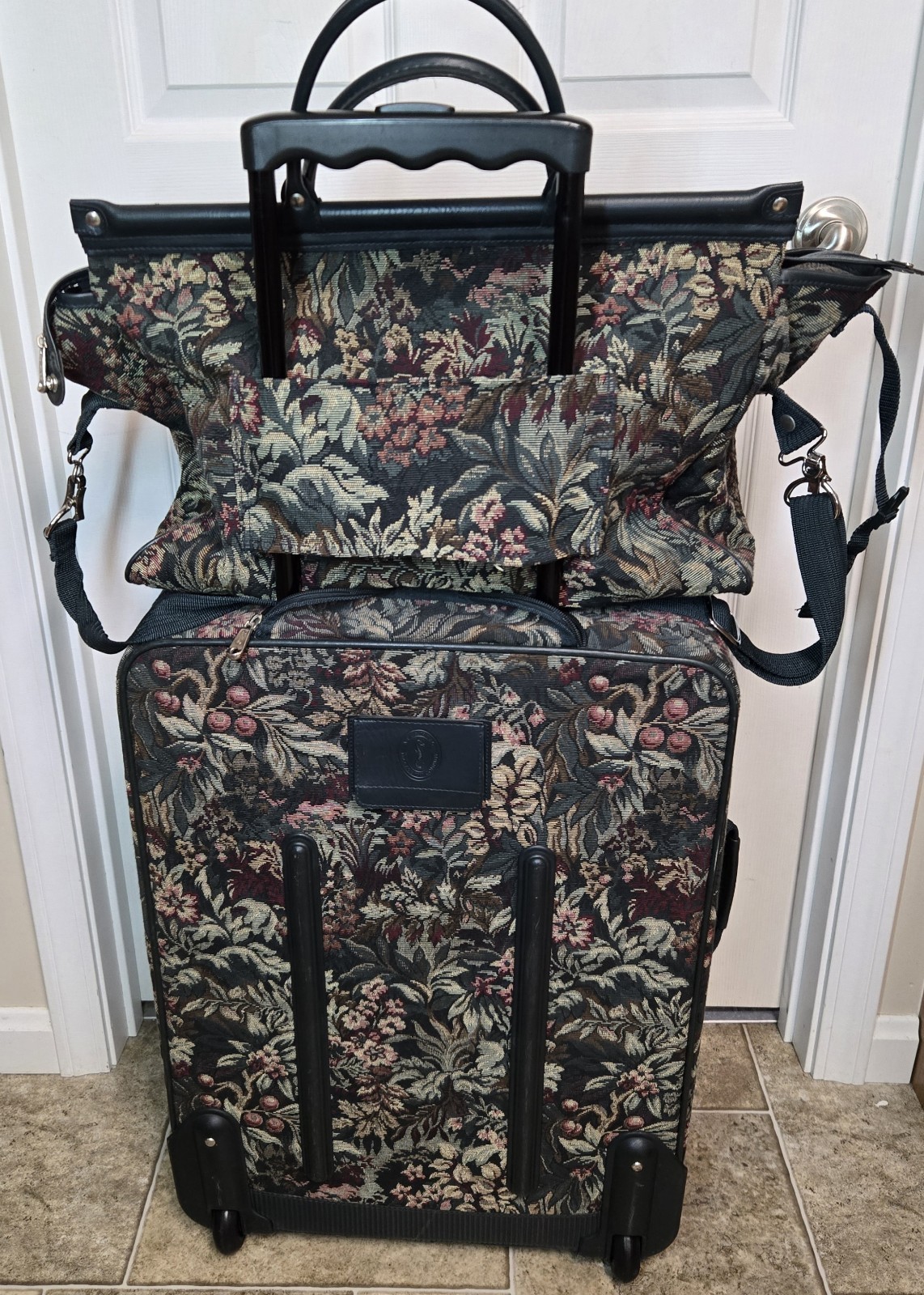 Vintage Atlantic Tapestry Luggage 2 pc. Set