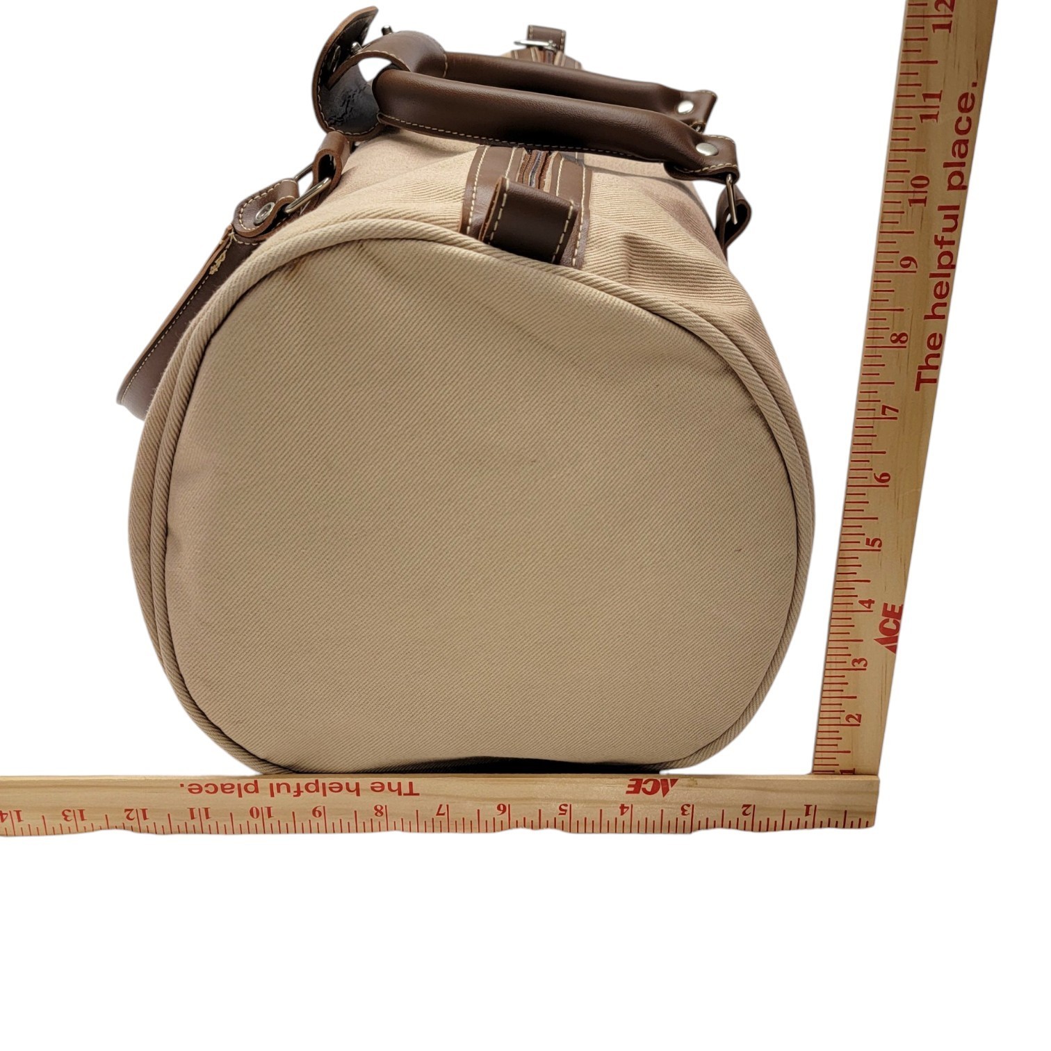Vintage Karl Lagerfeld Duffle Bag Club Parfums Tan Canvas Travel Gym Weekender