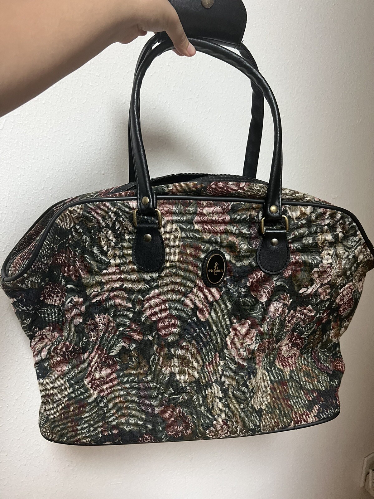 Vintage Atlantic Tapestry Carpet Carry On Bag Luggage + Cosmetic Bag