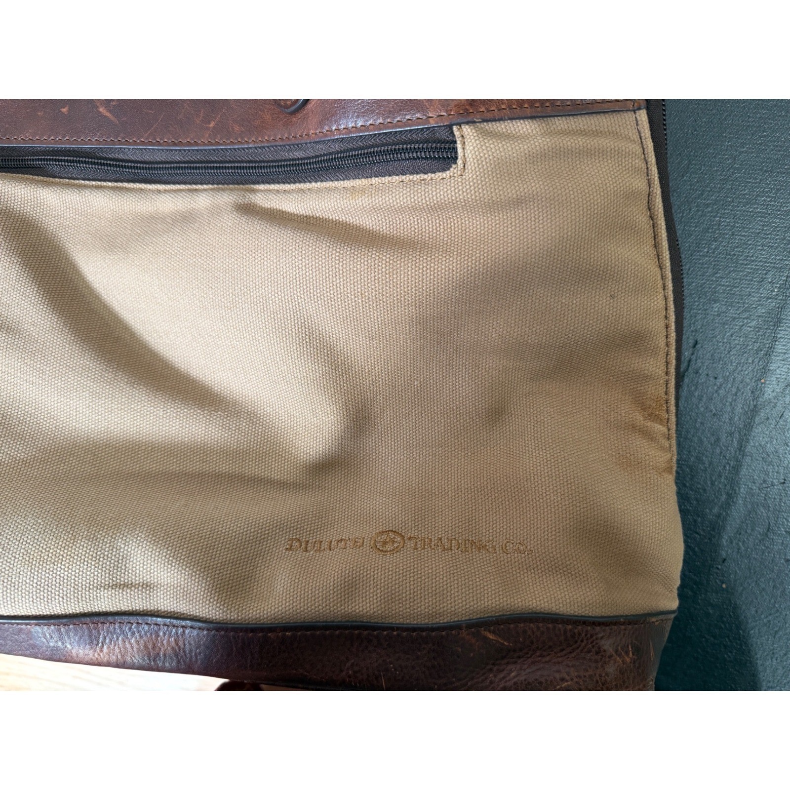 Duluth Trading Co Travel Bag Unisex Large Brown Vintage Canvas Leather Trolley