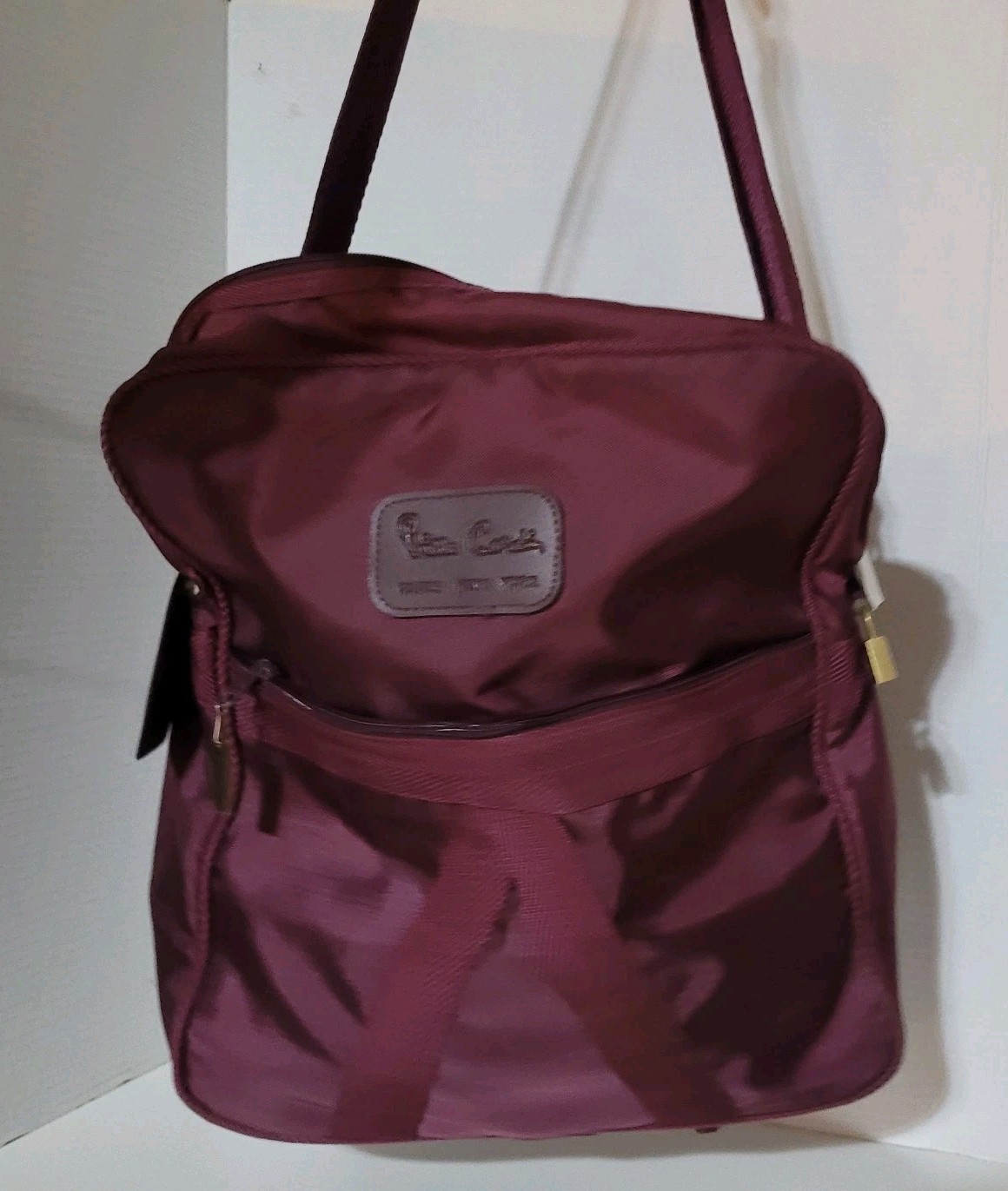 Pierre Cardin Soft Sided Carry On Burgundy Travel Tote