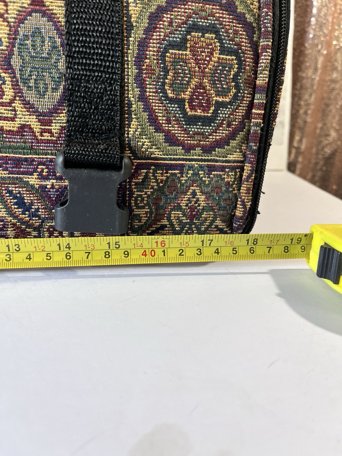 Vintage Stitch & Go Geometric Tapestry Craft Organizer Travel Roll Bag