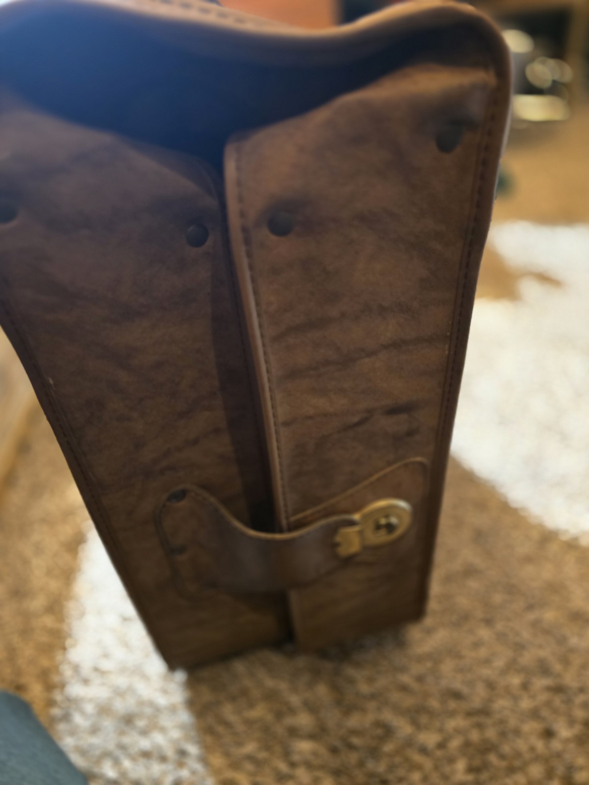 Vintage 70s Verdi Leather Tweed Luggage Brown Excellent Condition