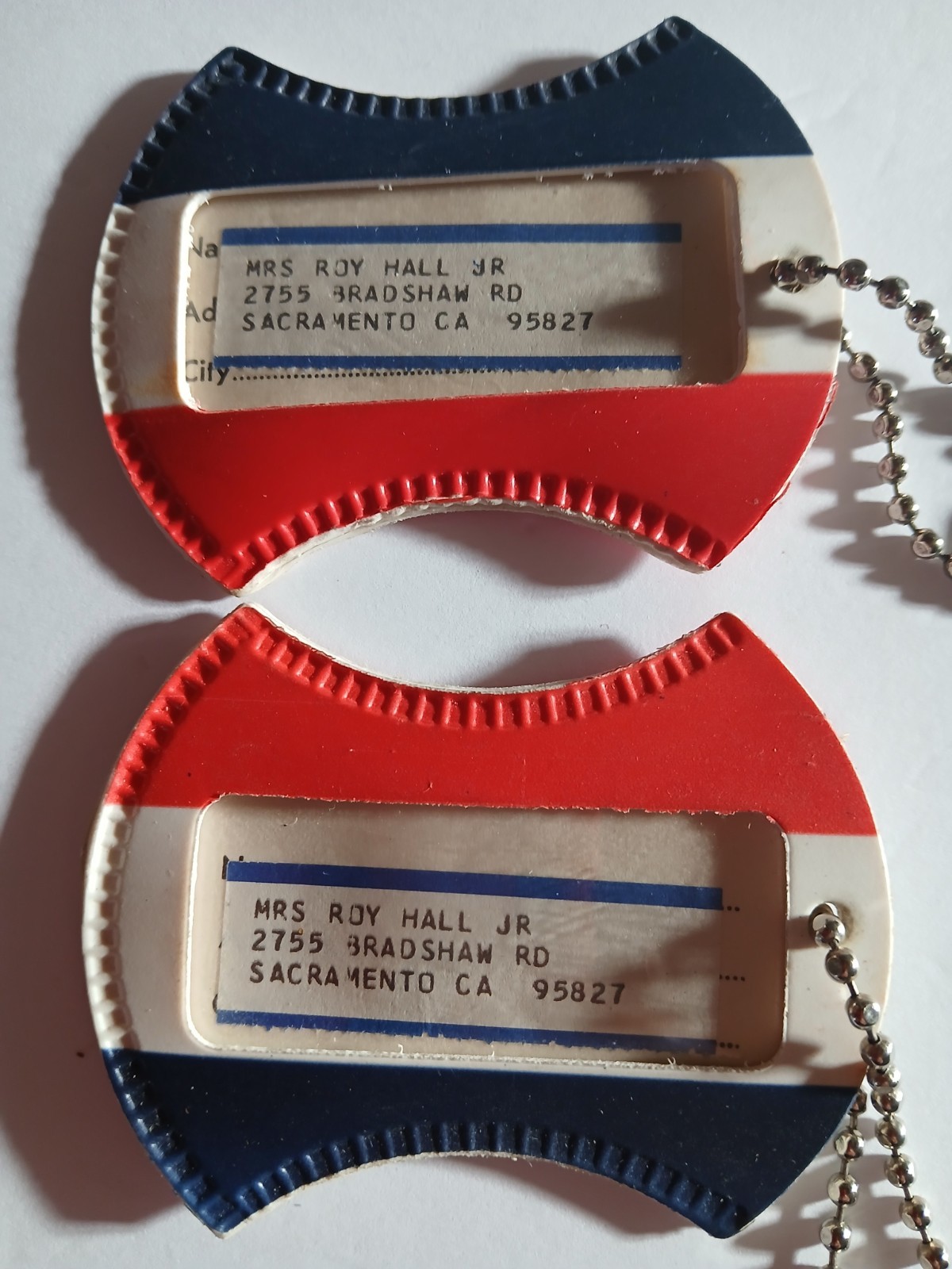 VTG 1970’S Red White Blue AMERICAN TOURISTER Luggage Suitcase Tag