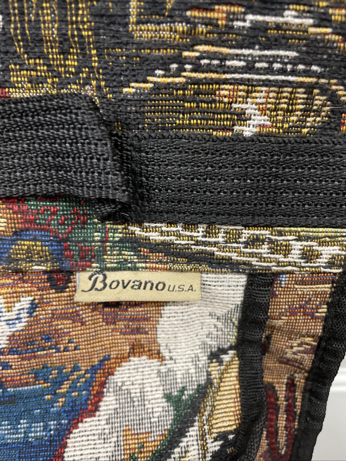 Bovano The Pier Folding Rolling Bag Canvas Tapestry Travel Vintage – READ