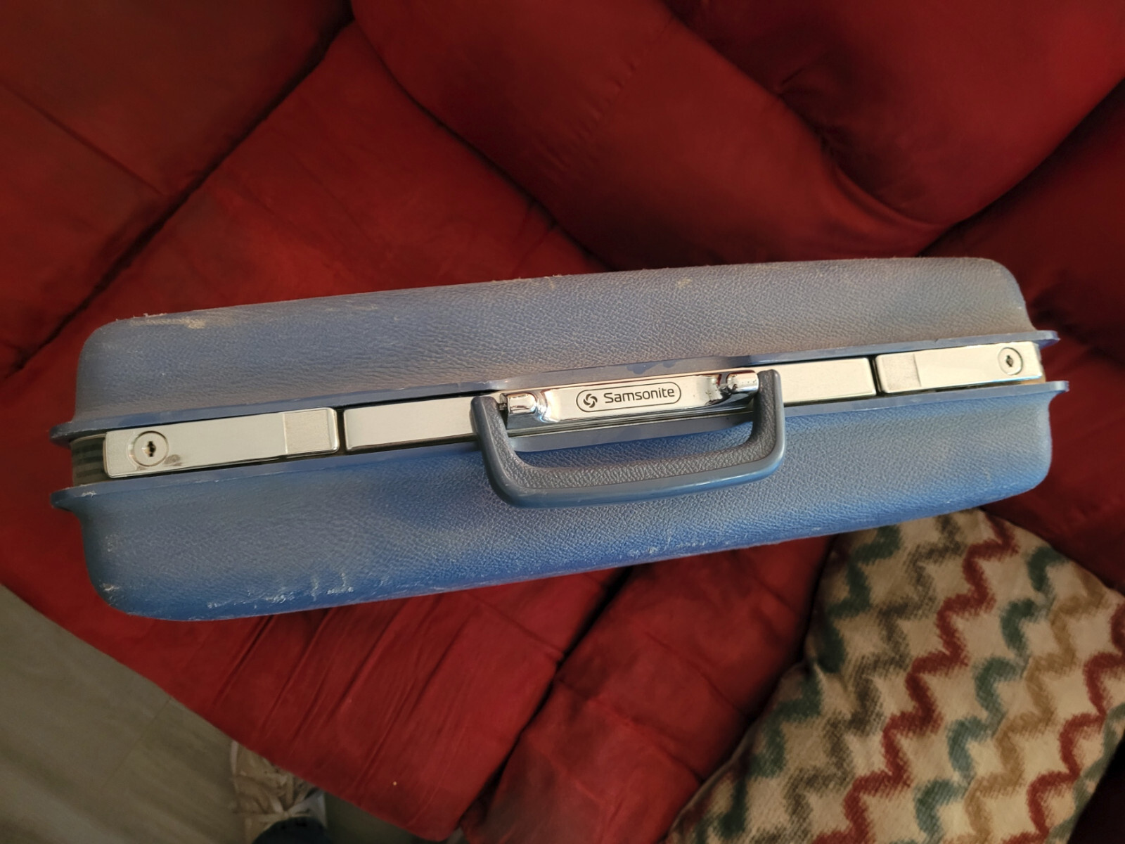 Samsonite Concord Vintage Original Suitcase with Key, Blue