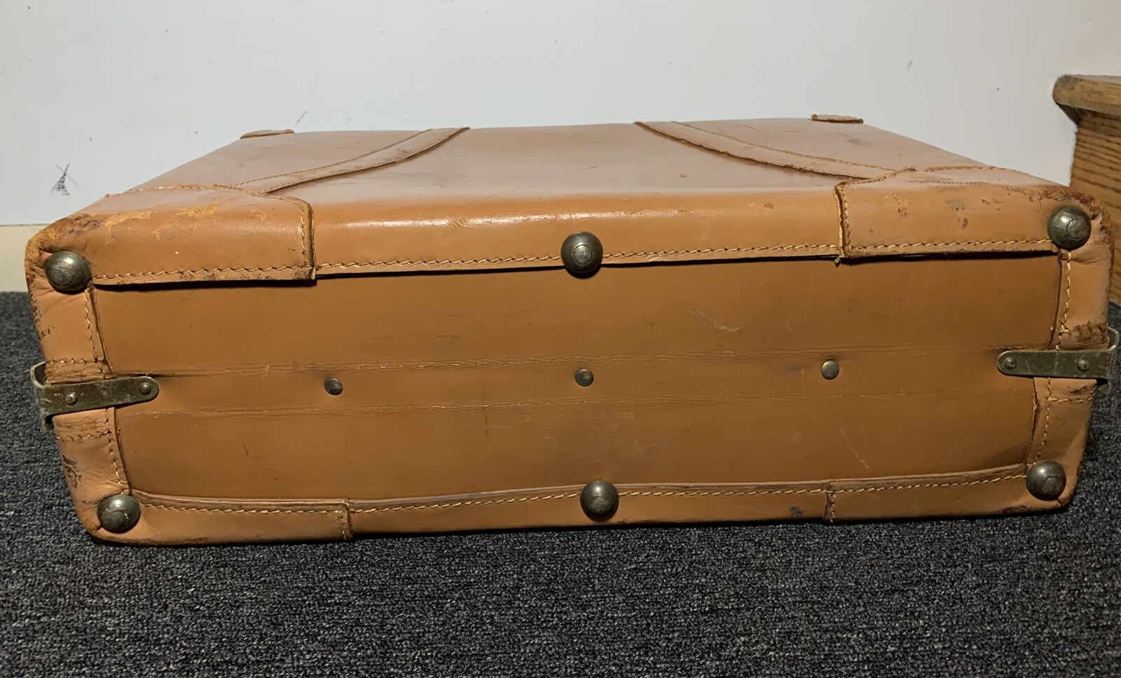 Vintage 50s GS Stylite Philadelphia PA Deluxe Suitcase Light Brown Leather Case