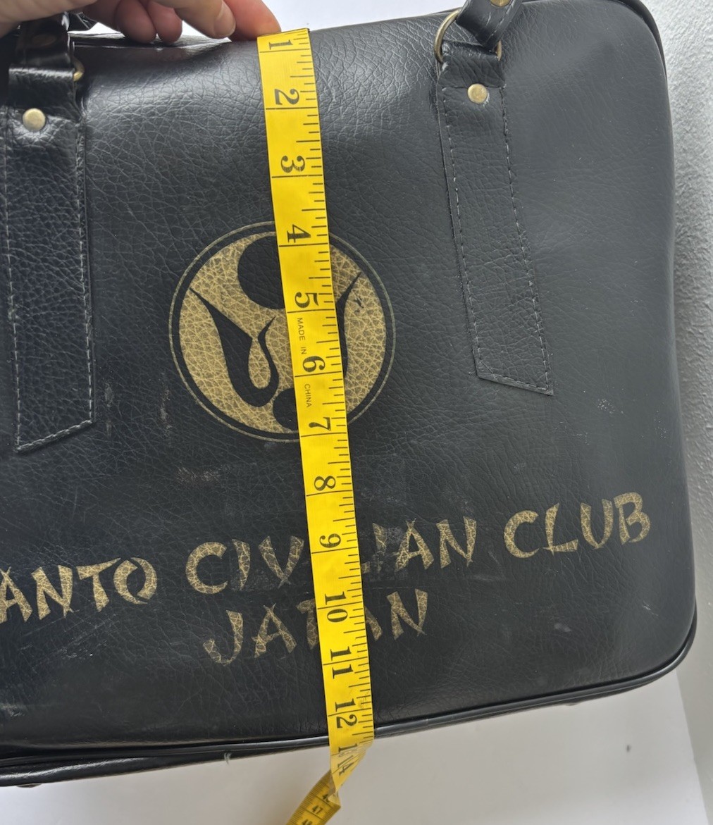 Vintage Black travel bag Tote Purse vinyl Kanto Civilian Club Japan