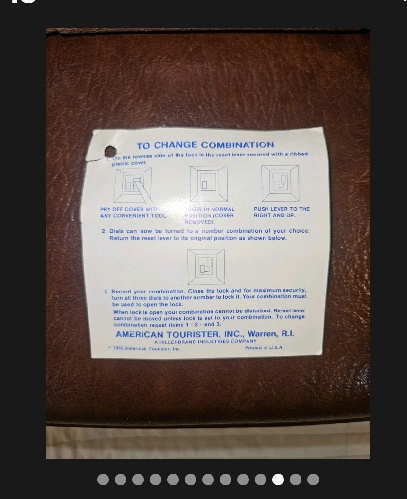 Vintage American Tourister Train Case w/ Mirror, key, and combo reset info