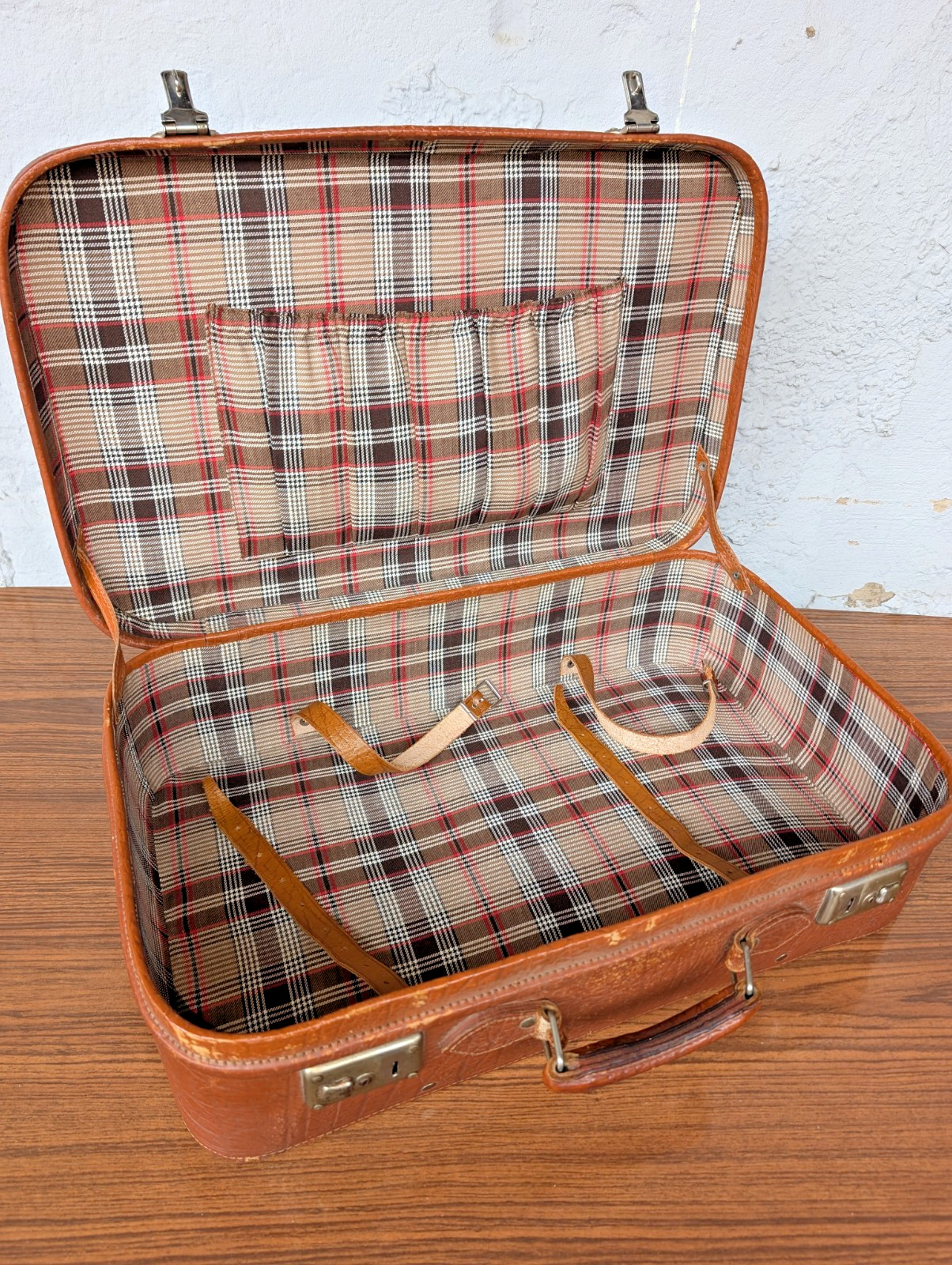 Leather Vintage Suitcase 50s Retro Weekender Mid Century 60s 16