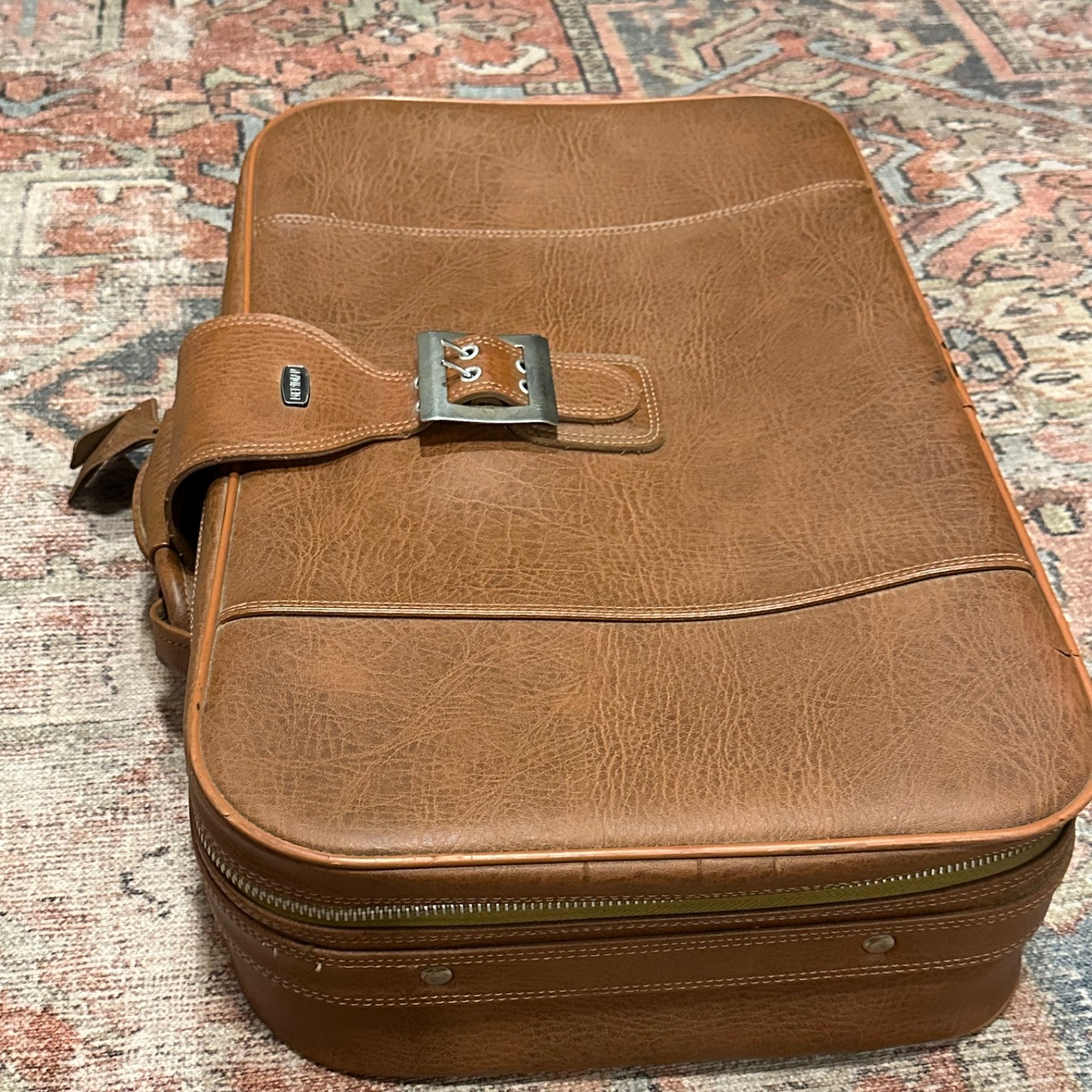 Vintage Meridian Suitcase Brown Textured With Buckle and Handle In Great Shape
