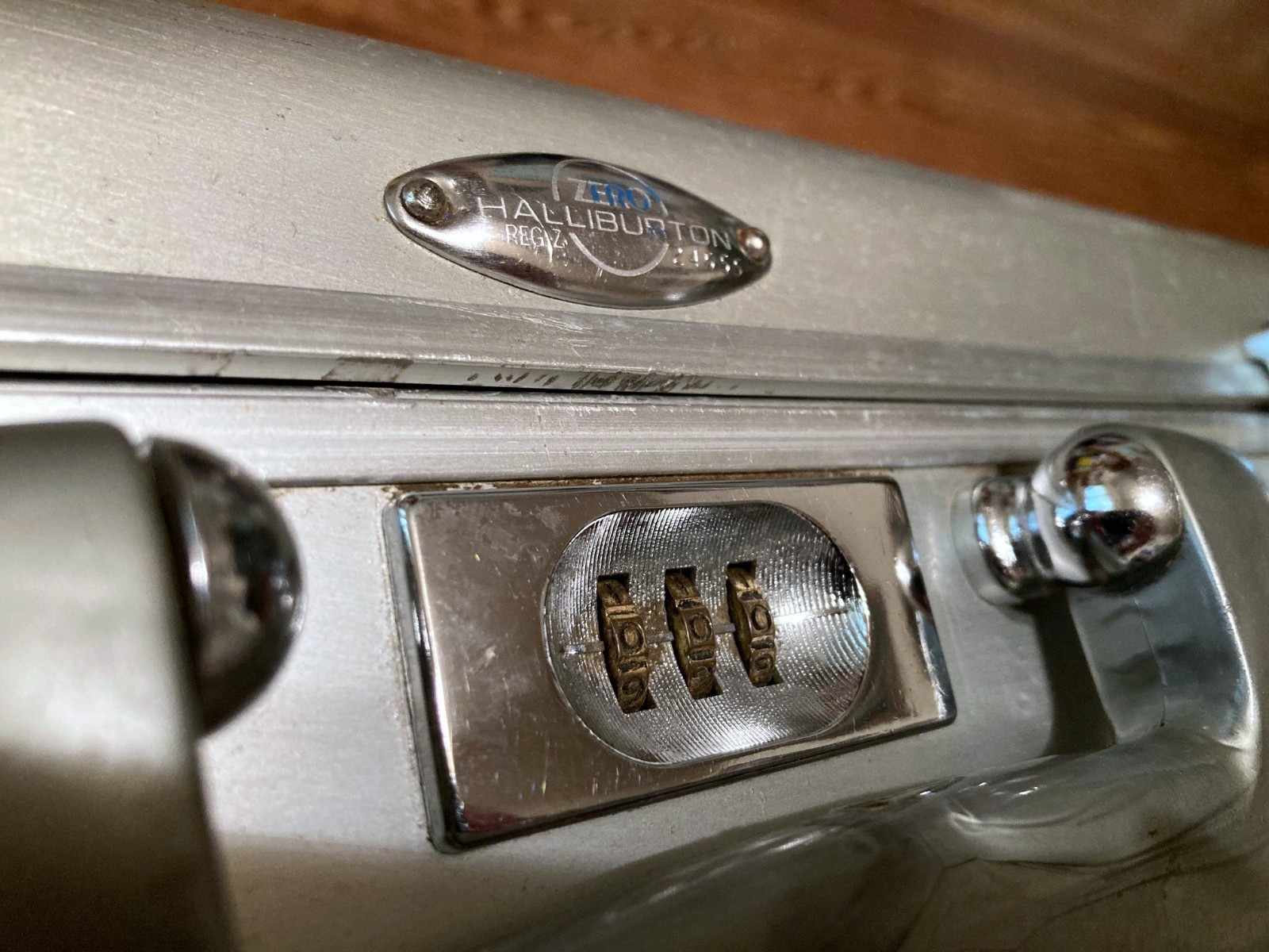 Vintage Zero Halliburton attache’ case blue logo Well Used