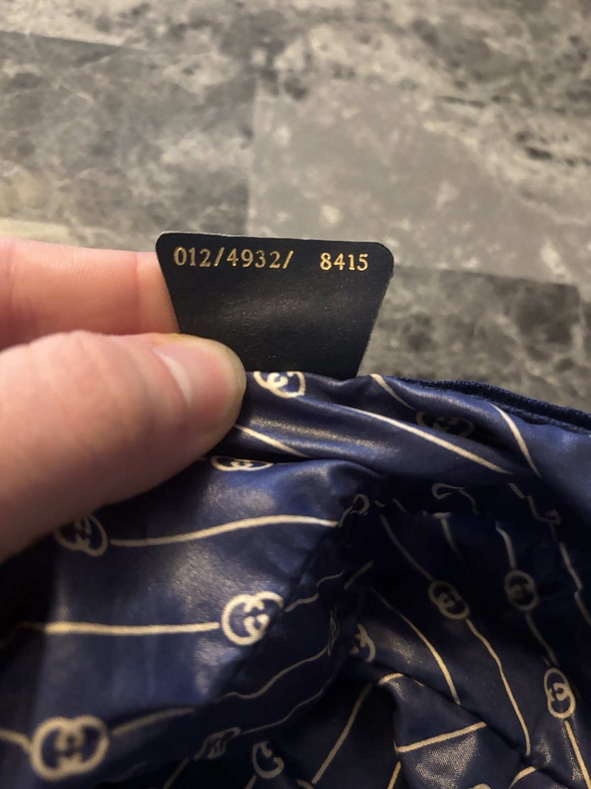 Vintage Navy Blue Monogram Garment Travel Bag – Gucci Style – 17”