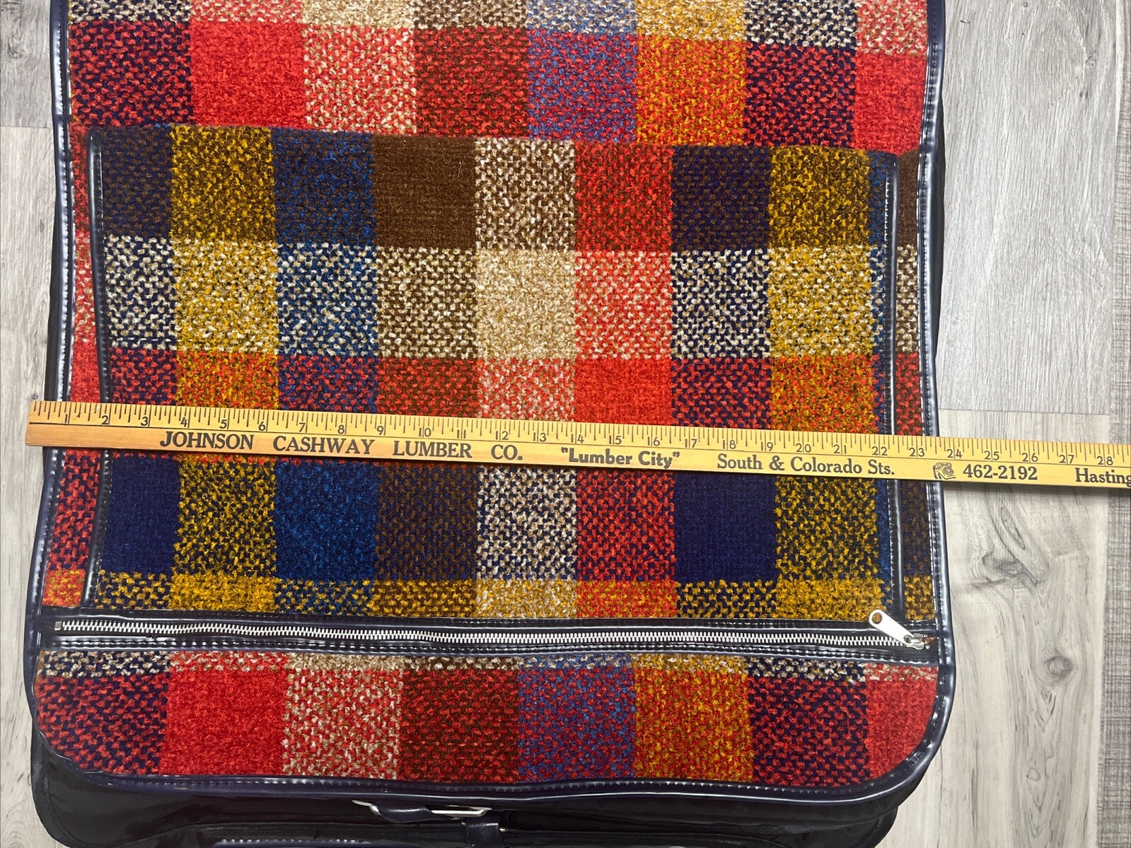 VINTAGE RARE* Skyway Luggage Plaid Rainbow Retro Tweed Garment Bag Original Tag