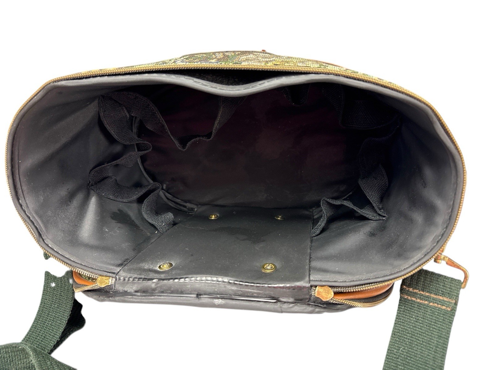 Vintage American Tourister Train Case Floral Tapestry Oval Makeup Bag Travel