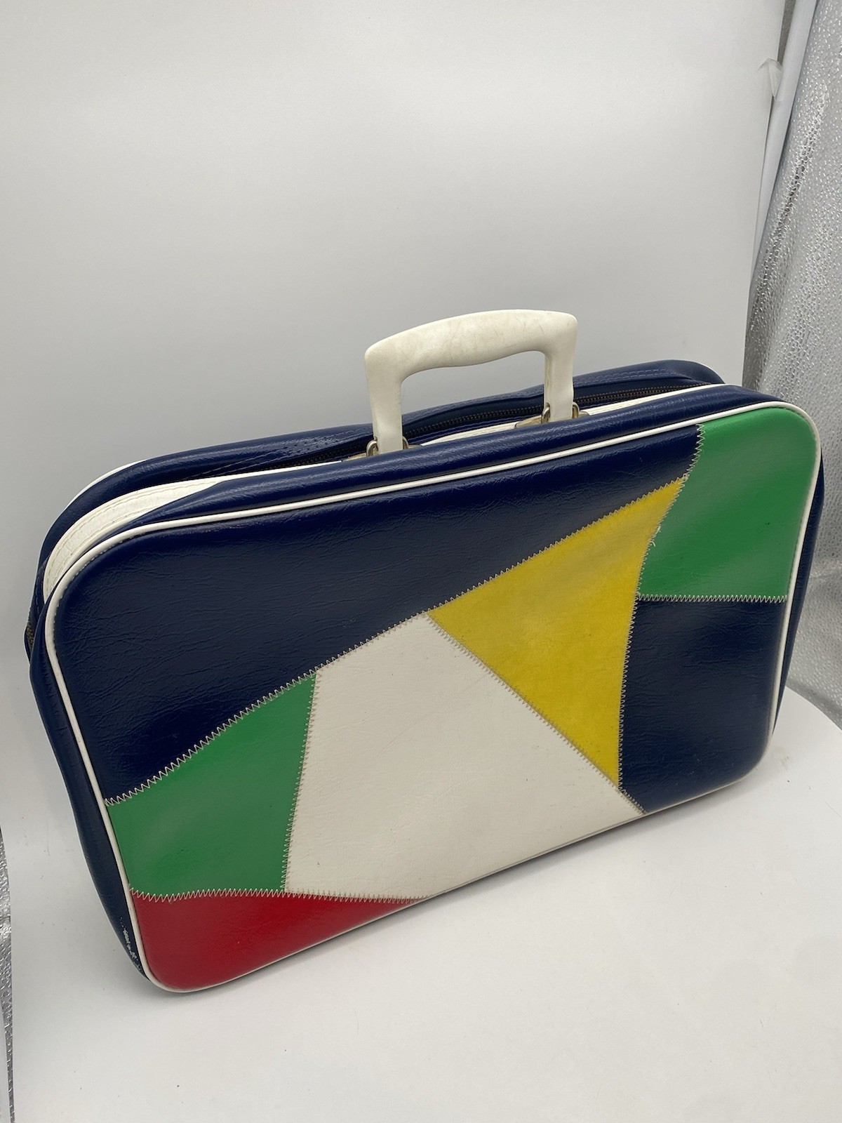 Vintage MCM Leather Patchwork Suitcase