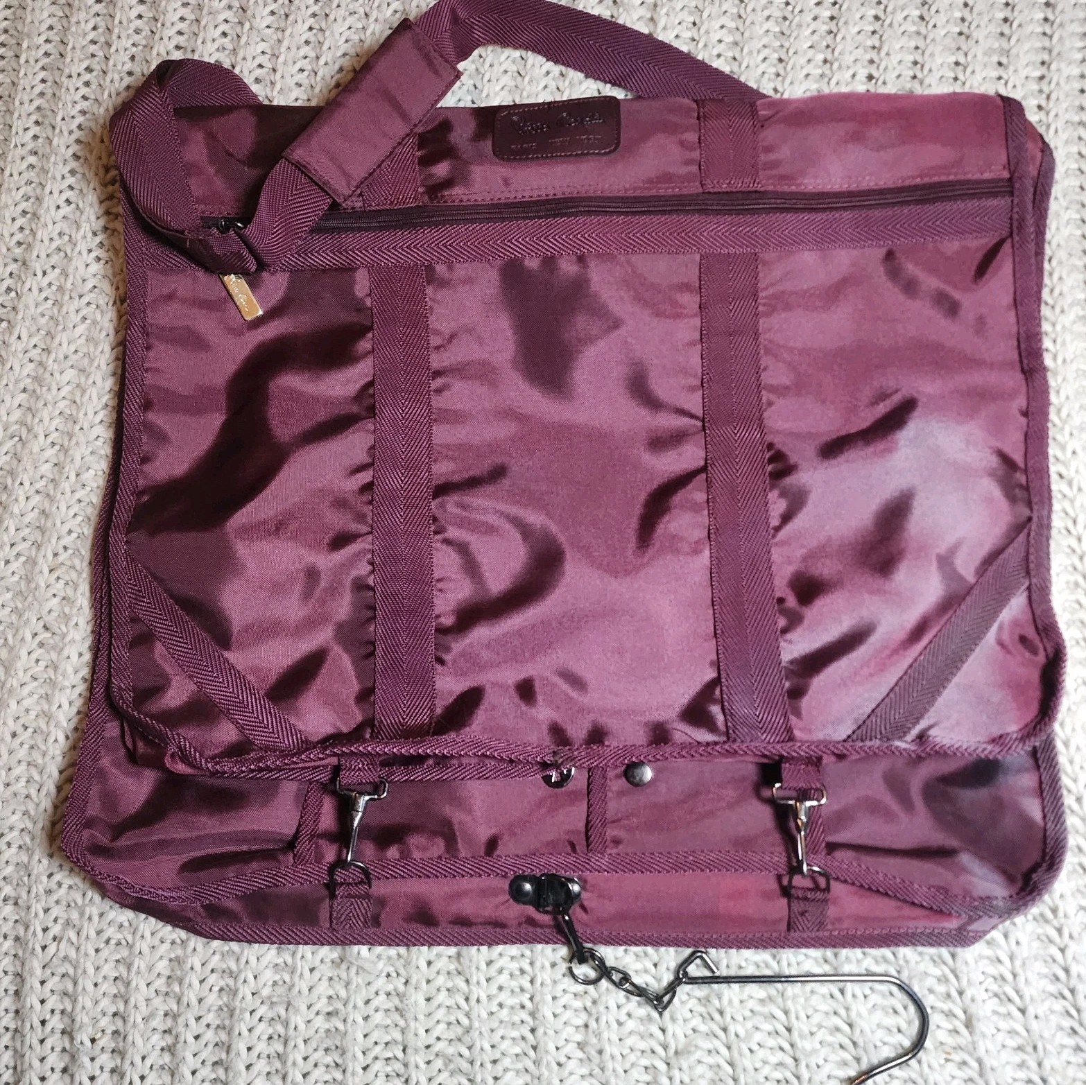 Vintage PIERRE CARDIN Paris New York Hanging Crossbody Canvas Garment Bag 38/22”
