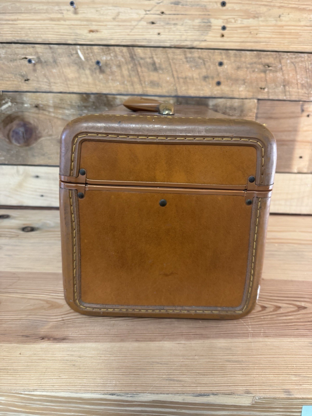 VINTAGE 1940s-1950s Samsonite Train Case Model 4612 Brown Luggage Brass Closures
