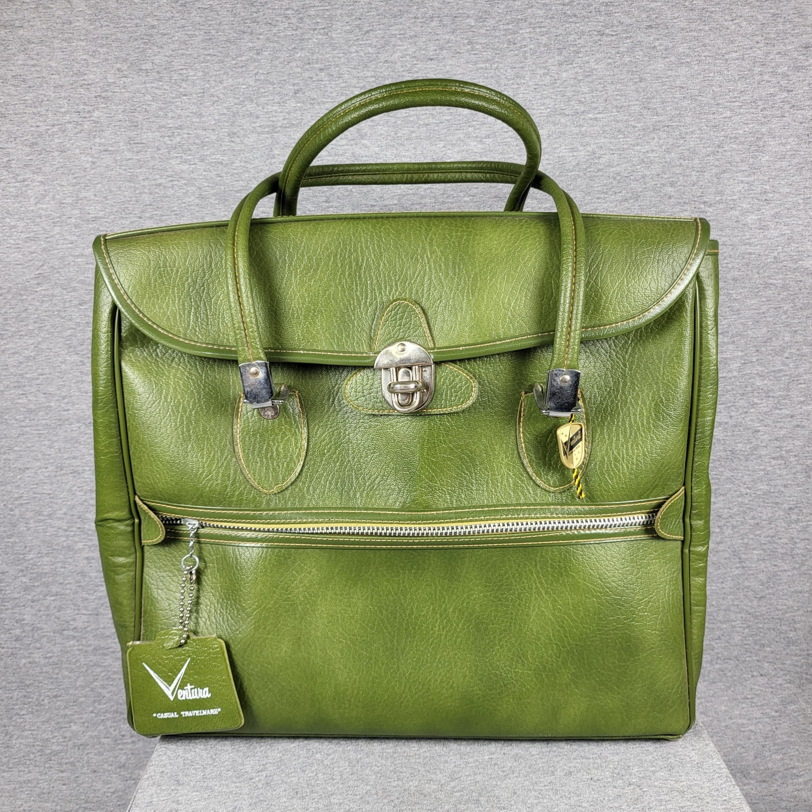 Vintage MCM Ventura Casual Travelware Carry-on Bag Avacado Olive Green Retro
