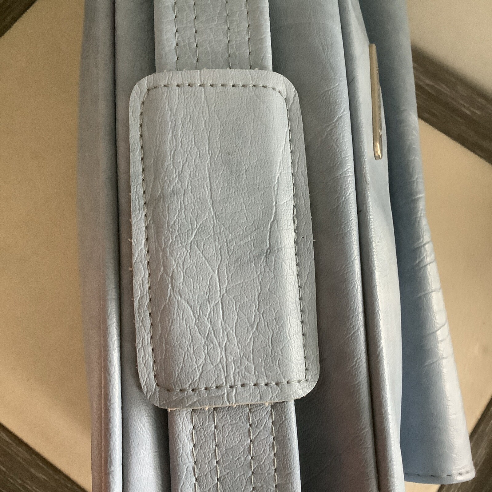 VTG Blue Vegan Leather Luggage Samsonite Cordoba Weekender Tote Shoulder Bag