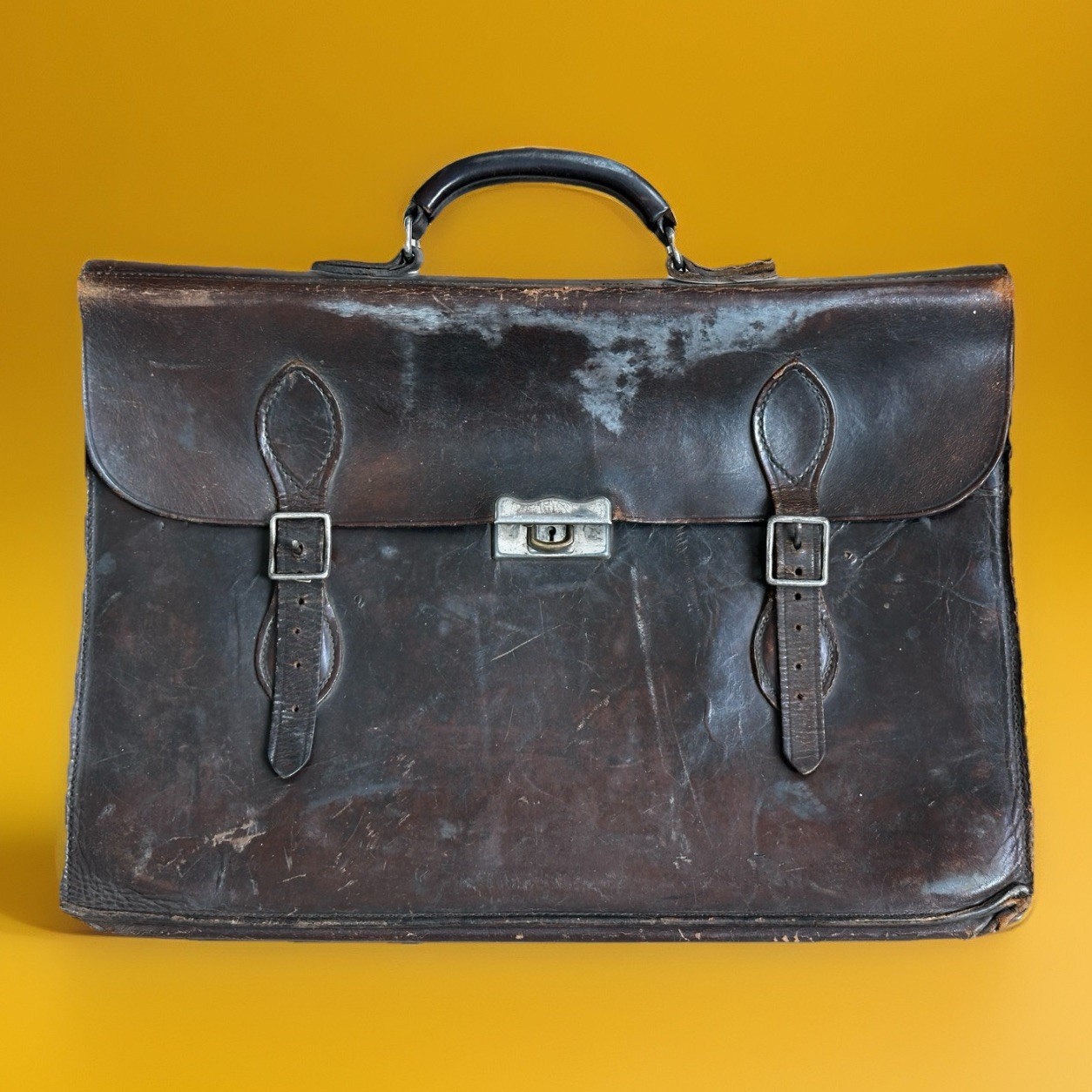 RARE 1920s Antique Union Oil Company Of California Leather Sales Briefcase Bag