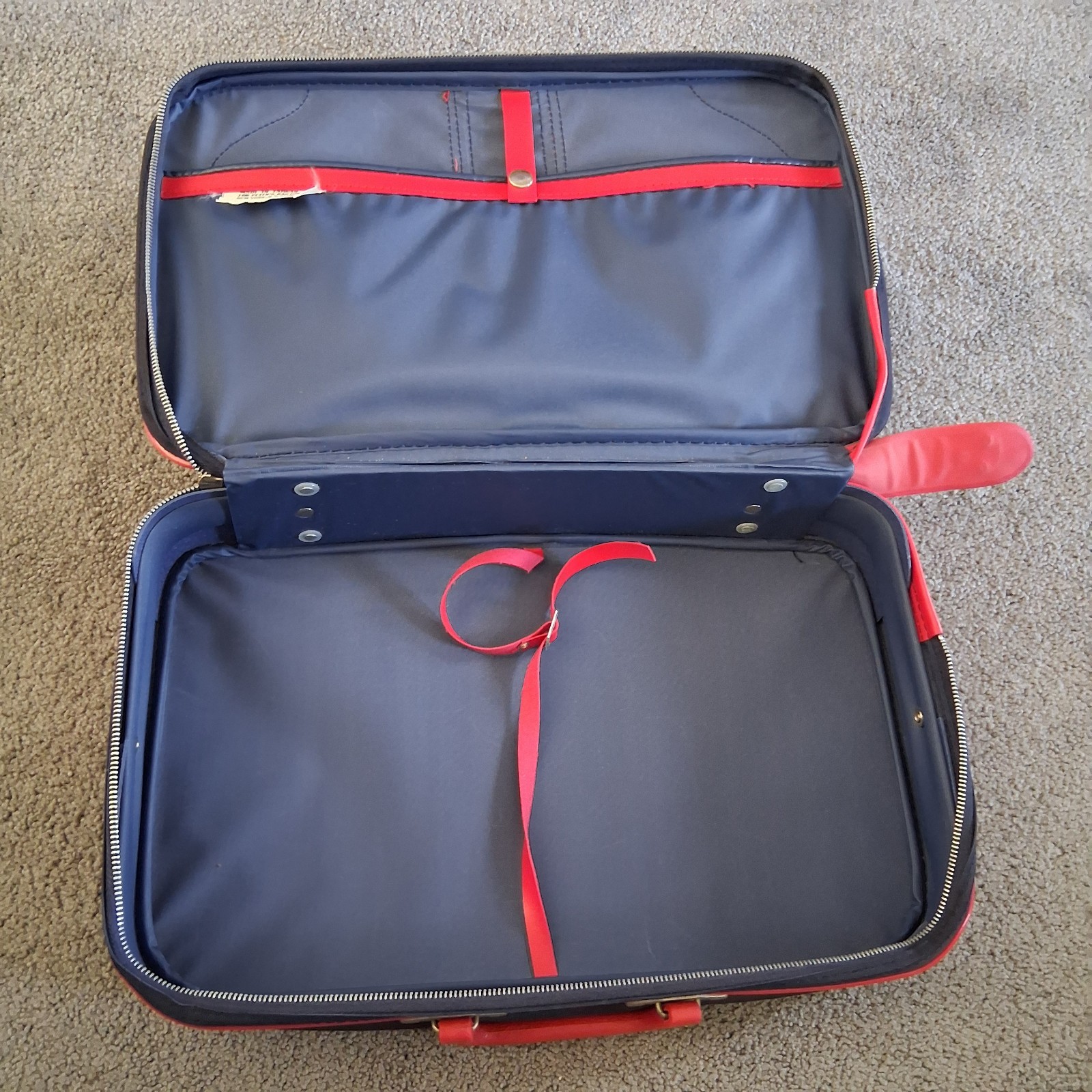 VTG Peter’s Bag Corp NY Rainbow Canvas Vinyl Travel Suitcase