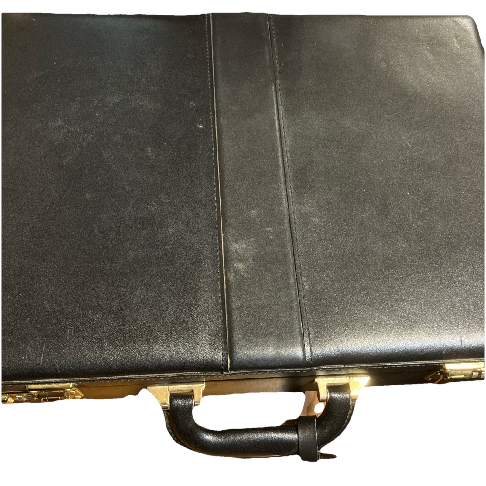 Vintage Jaguar Briefcase Hard Shell Black Leather/Faux Leather Material w/combo