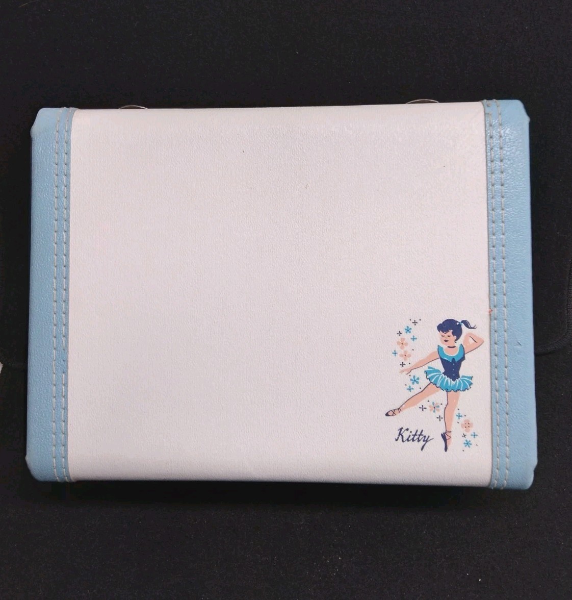 Vintage Luggage Girls Child Doll Case Suitcase Travel 50s 60s Vinyl Kitty Nice