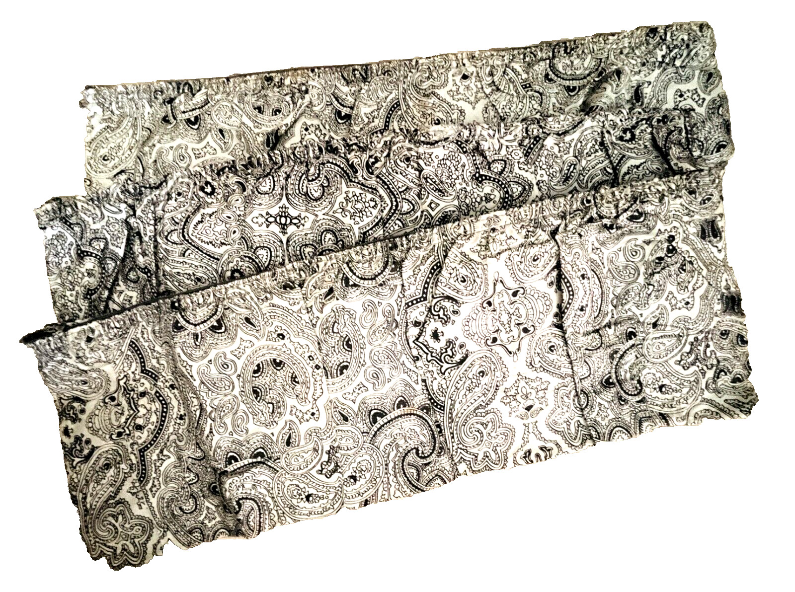 Lot of 3 Vintage B&W Paisley Plastic-lined Zippered 18″x7″ PACKING BAGS