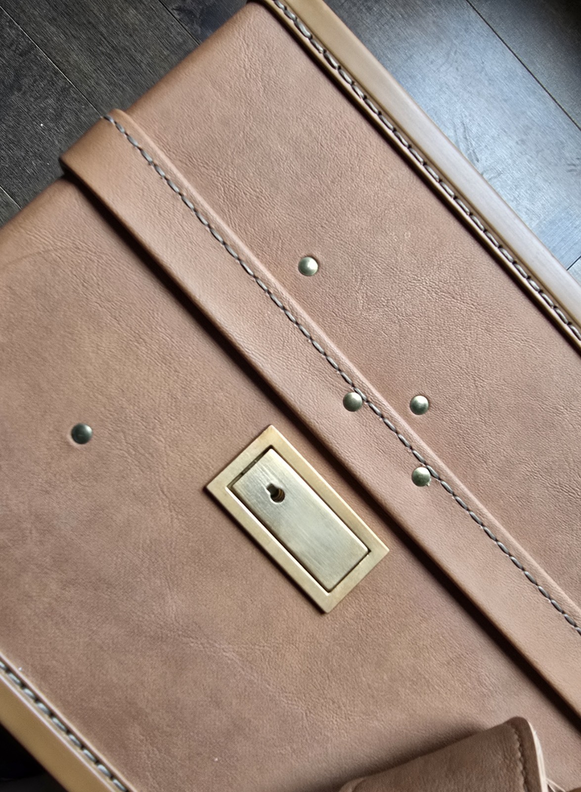 Vintage Mid-Century Modern Belting Harttman Luggage Suitcase