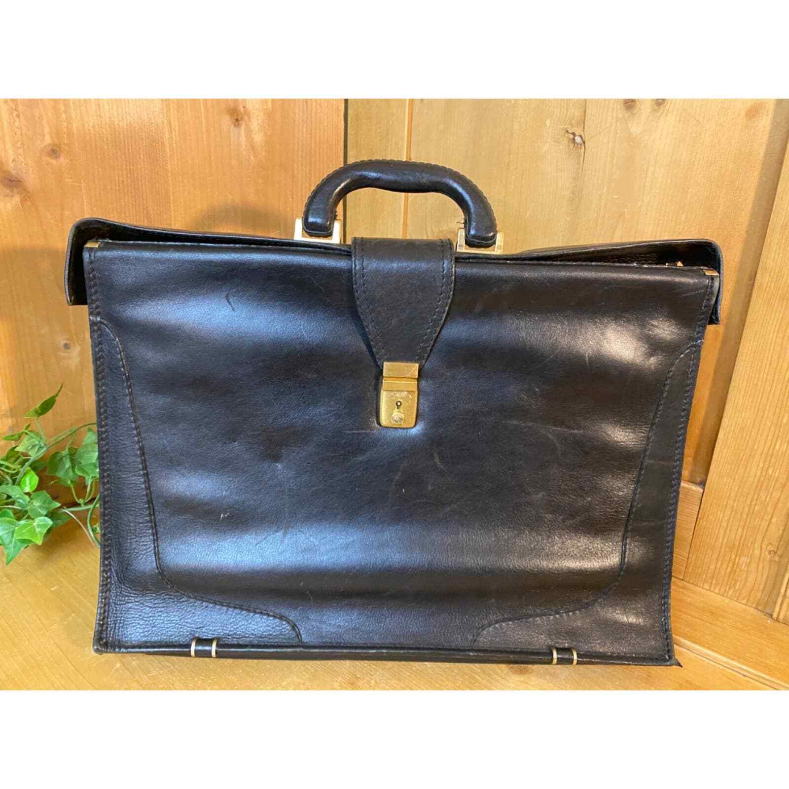 Vintage Black Leather Attache Case | Academia | Valice | Briefcase
