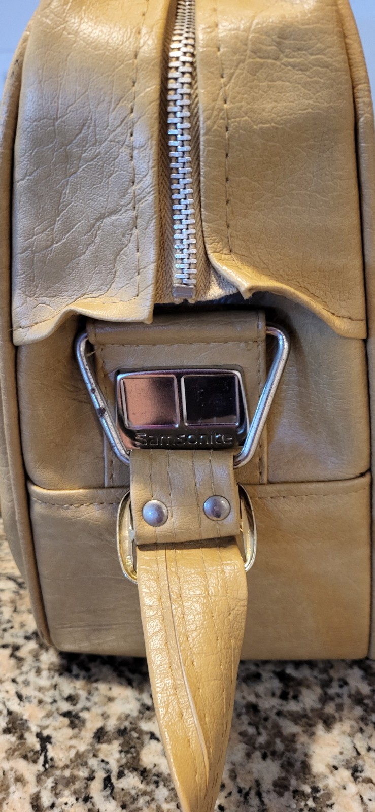 ​Samsonite Contour Shoulder Bag Vintage Tan Vinyl Carry-On Travel Case