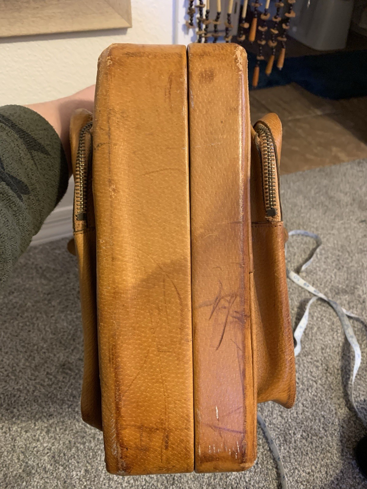50s / 60s Vintage Clyde Creation Champs Elysèe Paris Leather Suitcase Travel Bag