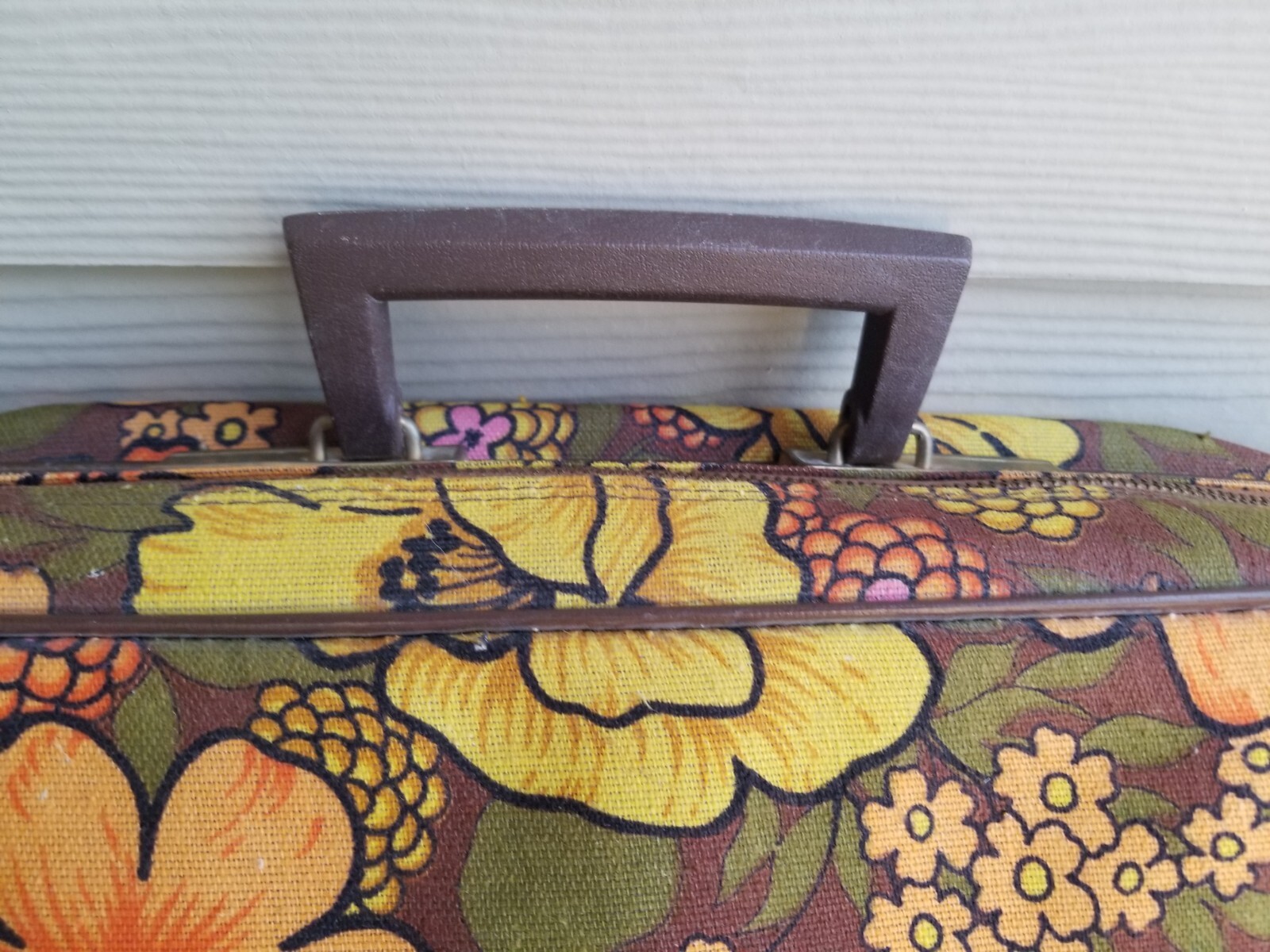 Vintage! 1960’s Made in Japan FLORAL Unbranded Overnight Carry-on Hand Luggage