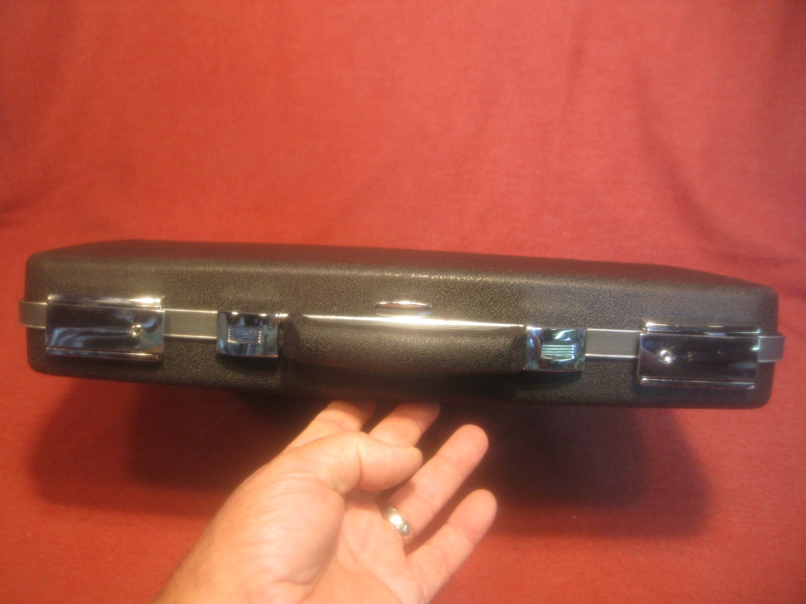 Black Hard case plastic attache case briefcase No keys