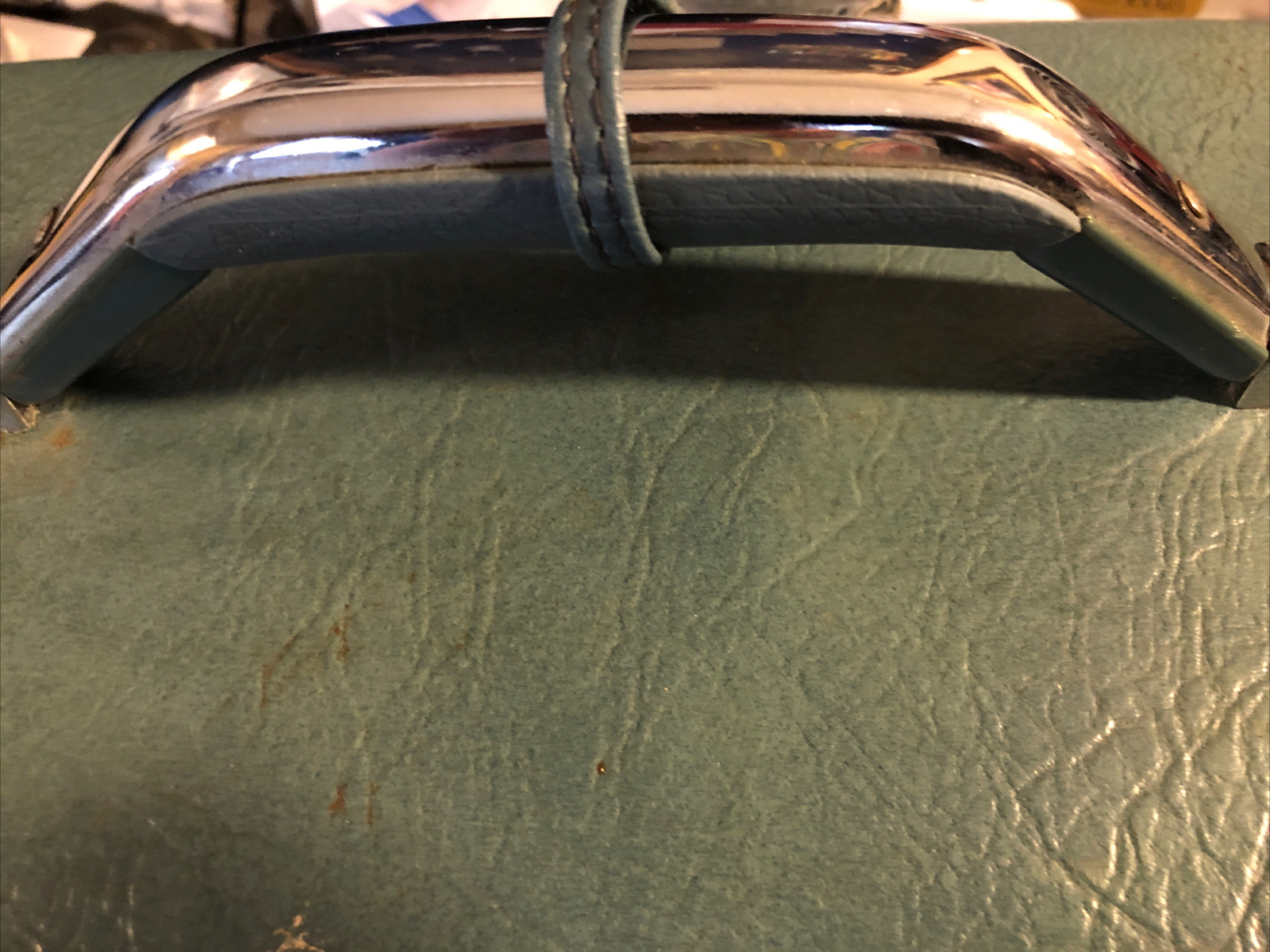 SAMSONITE VTG HARD Travel CASE MAKE-UP Case CARRY ON LIGHT BLUE NO TRAY