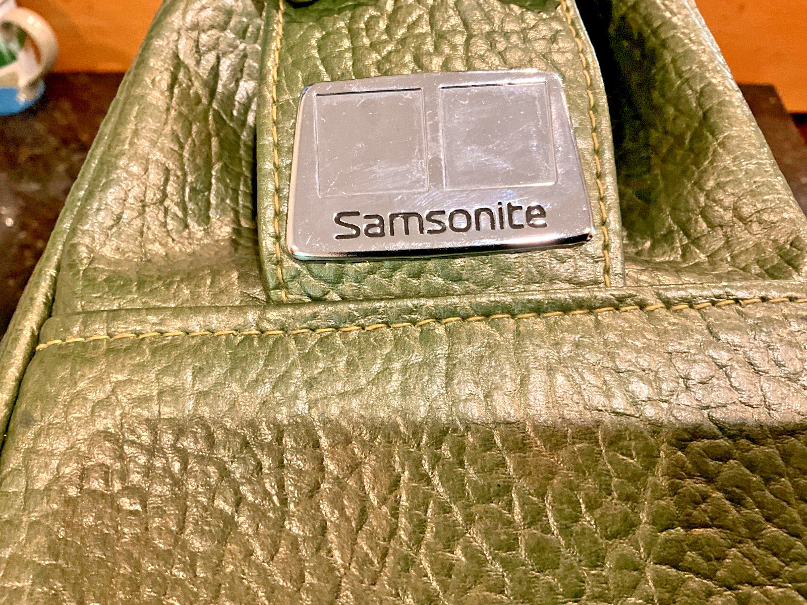 Vintage Samsonite Silhouette Green Train Case Carry On Travel Vanity Bag w/ Keys